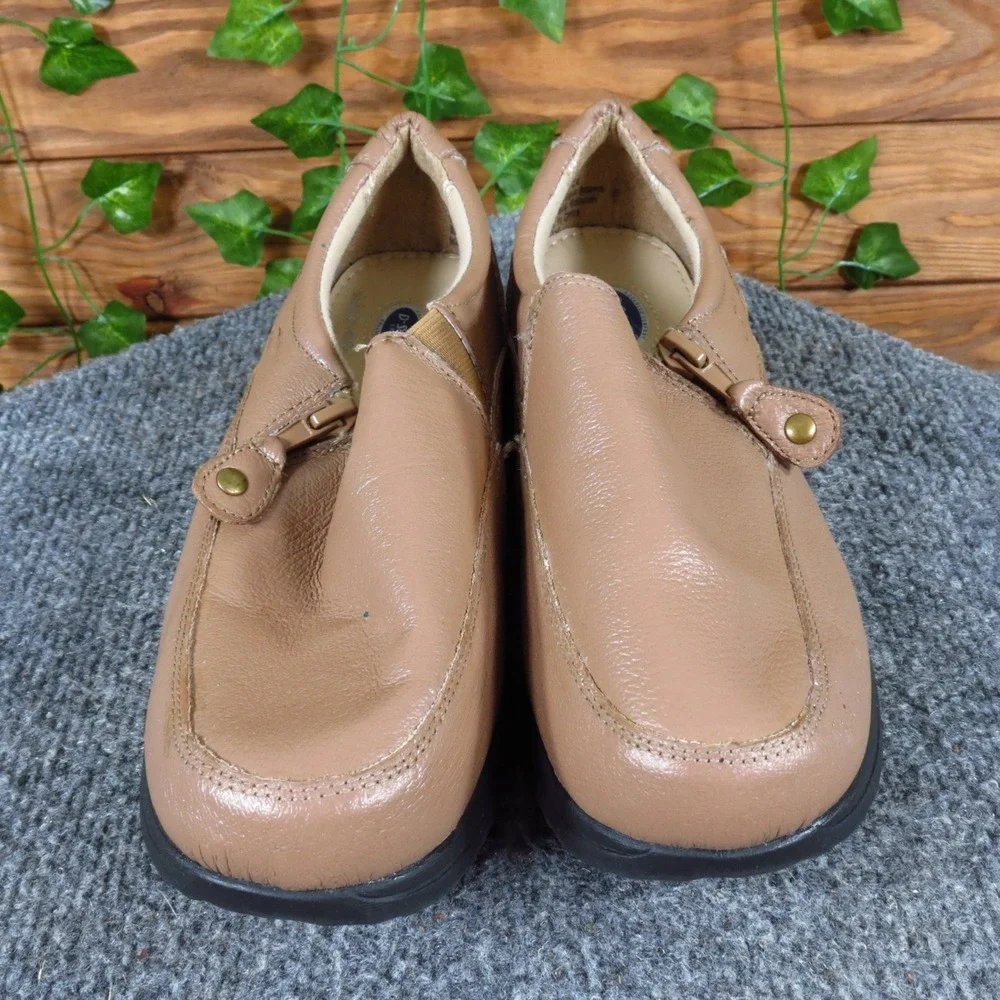 Dr. Scholl's Casual Women Shoe Size 7.5 Walking‎ Comfort Tan Pebbled Leather